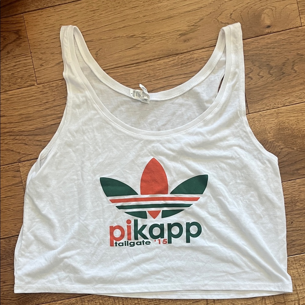 Vintage White Pikapp Crop Top university of miami